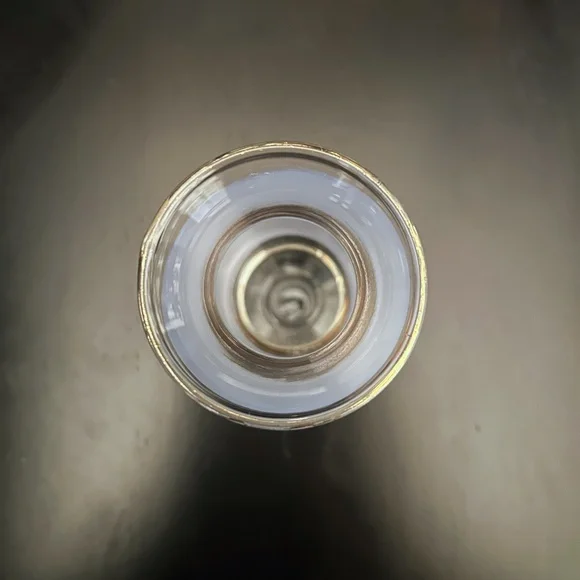 MCM 1953 Bartlett Collins 2 Frosted Blue Glass Vases Gold Bands Hand Crafted USA - Picture 9 of 10